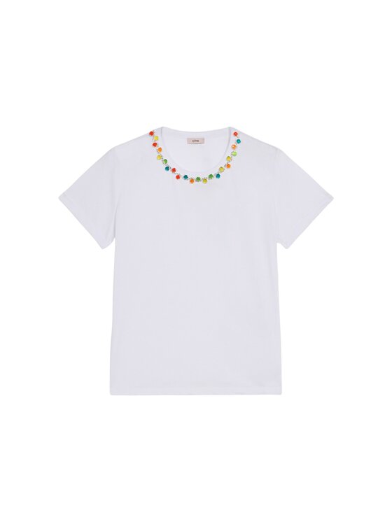 Oltre Oltre T-Shirt G050J004270N011 Biały Regular Fit