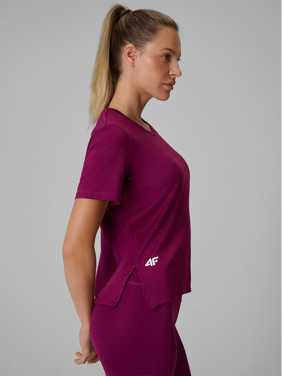4F 4F Koszulka techniczna BASIC+ Bordowy Loose Fit