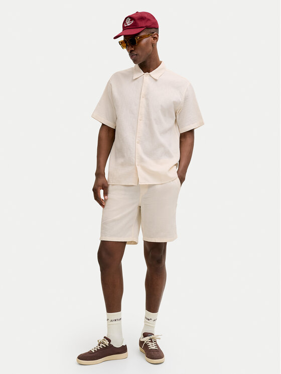 Jack & Jones Jack & Jones Pantalon scurți din material St.Jaiden 12293471 Crem Relaxed Fit
