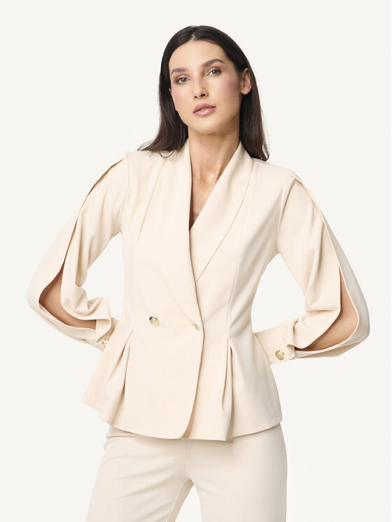 KMX KMX Marynarka 107770001 Beżowy Fitted Fit