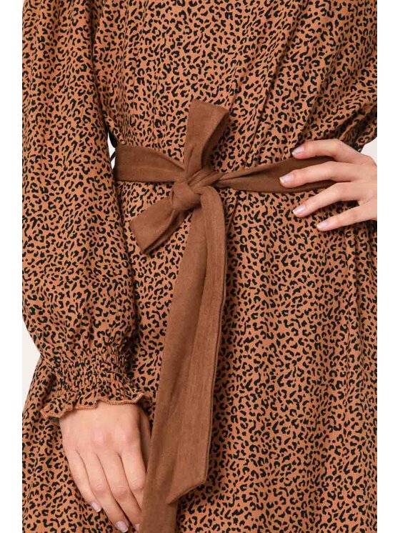 QUIOSQUE QUIOSQUE Každodenné šaty LEOPE DRESS Béžová Regular Fit