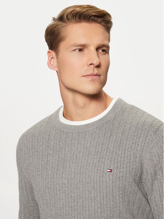 Tommy Hilfiger Tommy Hilfiger Džemperis MW0MW37400 Pelēks Slim Fit