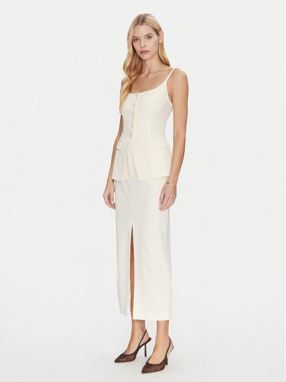 Simona Corsellini Simona Corsellini Top P25CPTO00801 Bej Slim Fit