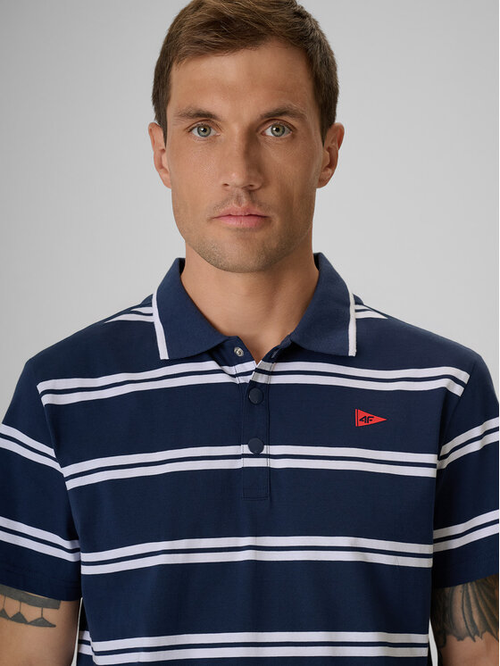 4F 4F Polo LAKESIDE ESCAPE Granatowy Regular Fit