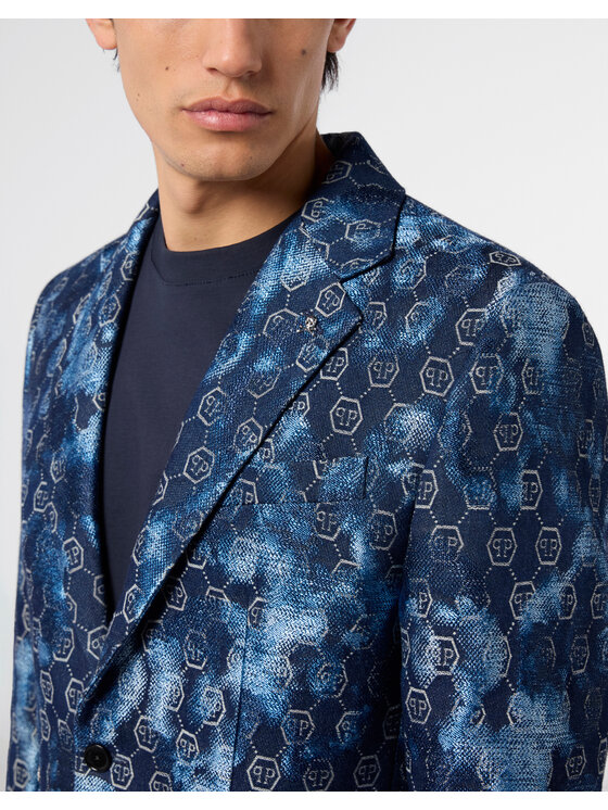 PHILIPP PLEIN PHILIPP PLEIN Marynarka 29059 Granatowy Regular Fit