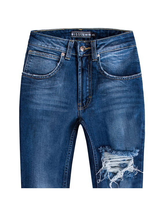 MissDenim MissDenim Jeansy Zip Leg Granatowy Skinny Fit