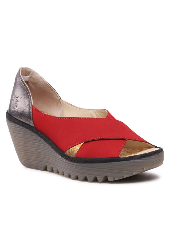 Fly london red wedges outlet