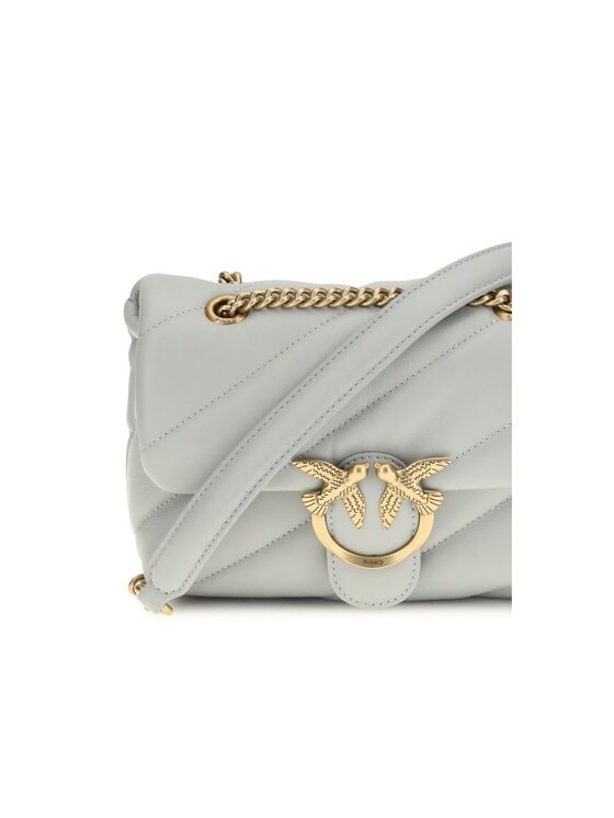 PINKO PINKO Torebka Gray Calf Leather Bos Taurus Shoulder Szary