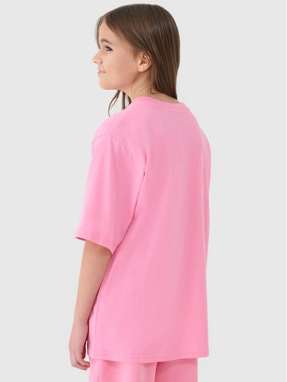4F 4F T-Shirt 4FJASAW24TTSHF2592-54S Różowy Oversize