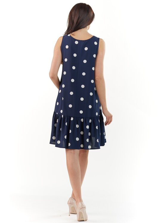 Awama Awama Sukienka letnia A229 Granatowy Basic Fit