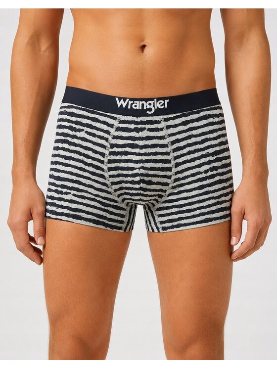 Wrangler Wrangler Bokserki Braham 3 Pack Cotton Elastane Trunks Szary