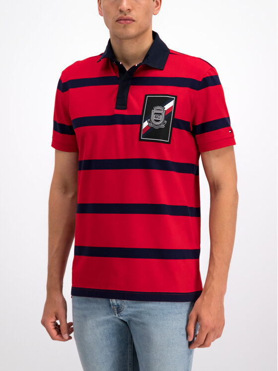 Tommy Hilfiger Tommy Hilfiger Тениска с яка и копчета MW0MW10799 Червен Regular Fit