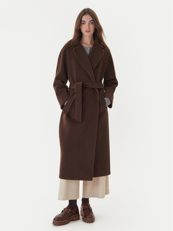 Weekend Max Mara Weekend Max Mara Palton de lână Tempera 2525016082 Maro Regular Fit