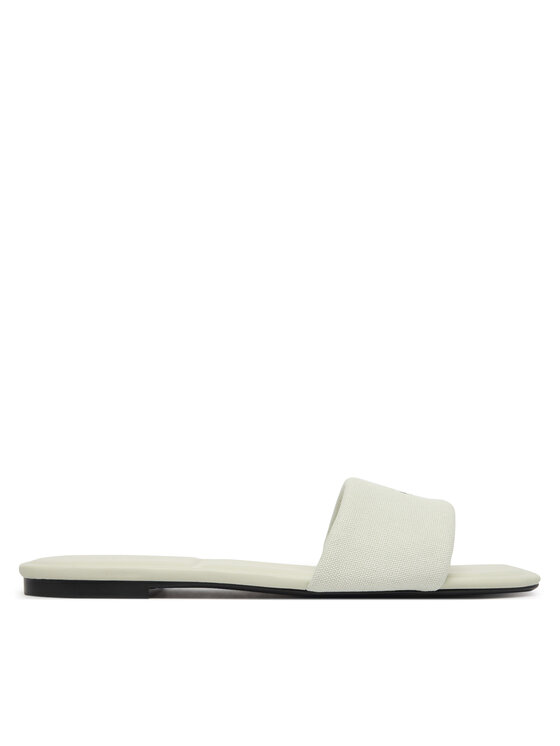 Calvin Klein Calvin Klein Παντόφλες Square Flat Sndl Canvas Hw HW0HW03129 Λευκό