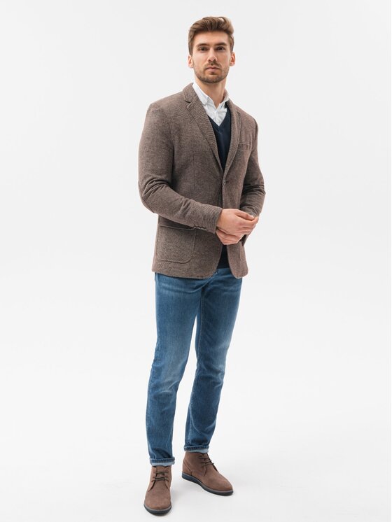 Ombre Ombre Sako M162 Hnědá Regular Fit
