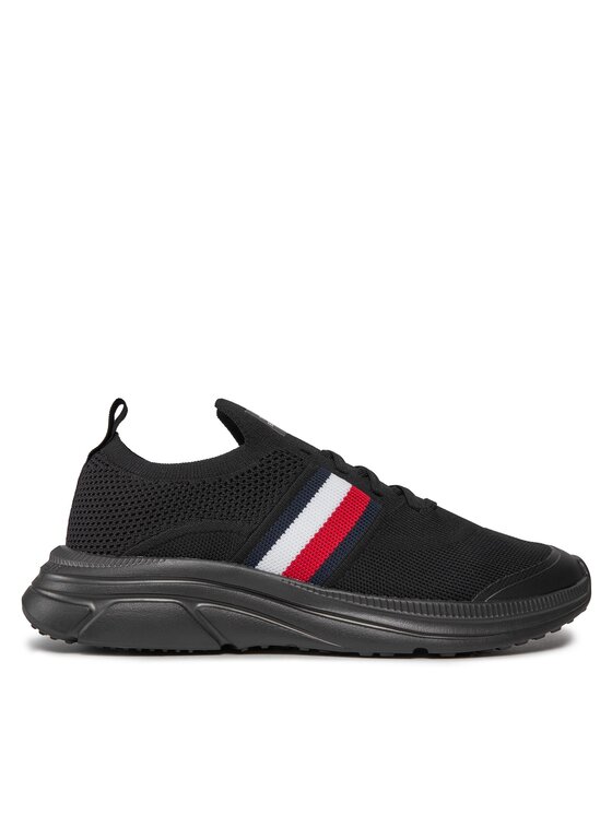 Tommy Hilfiger Tommy Hilfiger Tenisice Modern Runner Knit Stripes Ess FM0FM04798 Crna