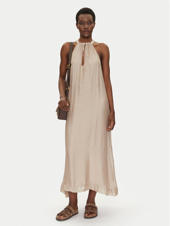 Bomboogie Bomboogie Letné šaty AW8993TSET5 Béžová Relaxed Fit
