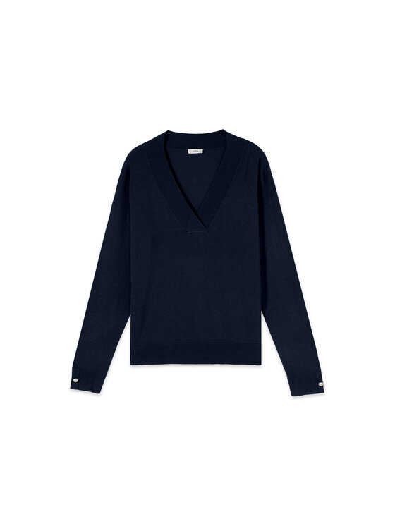 Oltre Oltre Sweter M306J005560N034 Niebieski Regular Fit
