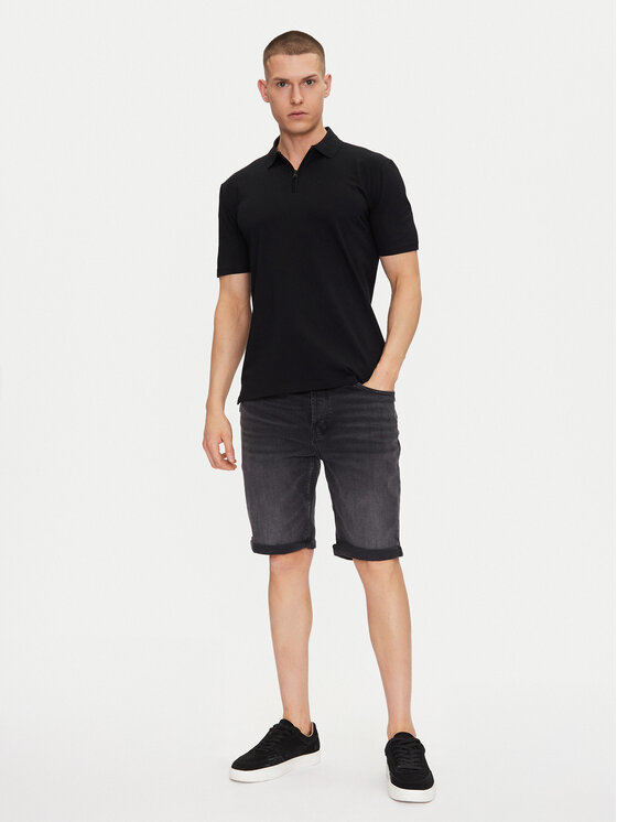 HUGO HUGO Szorty jeansowe 50539932 Czarny Slim Fit