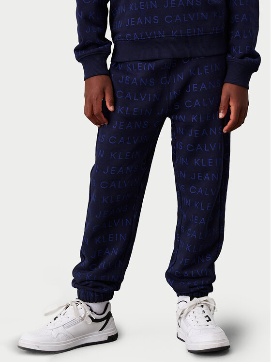 Gyerek Melegítő alsó Calvin Klein Jeans, Méret: 8Y, Sötétkék, Ckj Aop Jogger IB0IB02323