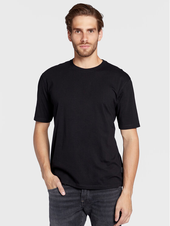 Sisley Sisley Marškinėliai 3I1XS101J Juoda Regular Fit