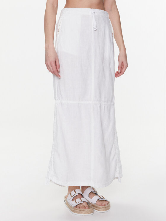 Női Maxi szoknya BDG Urban Outfitters, Méret: XS, Fehér, BDG BAGGY LINEN SKIRT 76472083