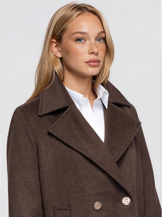 Ombre Ombre Płaszcz przejściowy OW-COLC-0121 Brązowy Oversize