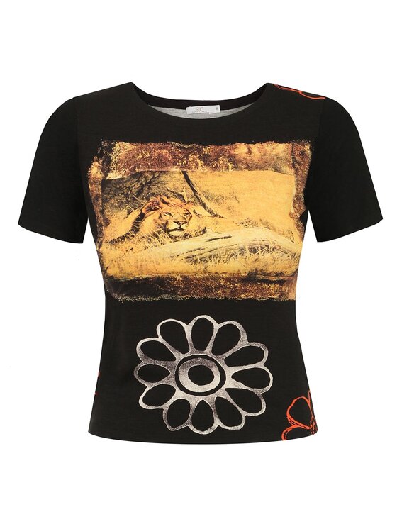 Potis & Verso Potis & Verso T-Shirt Noemi Czarny Regular Fit