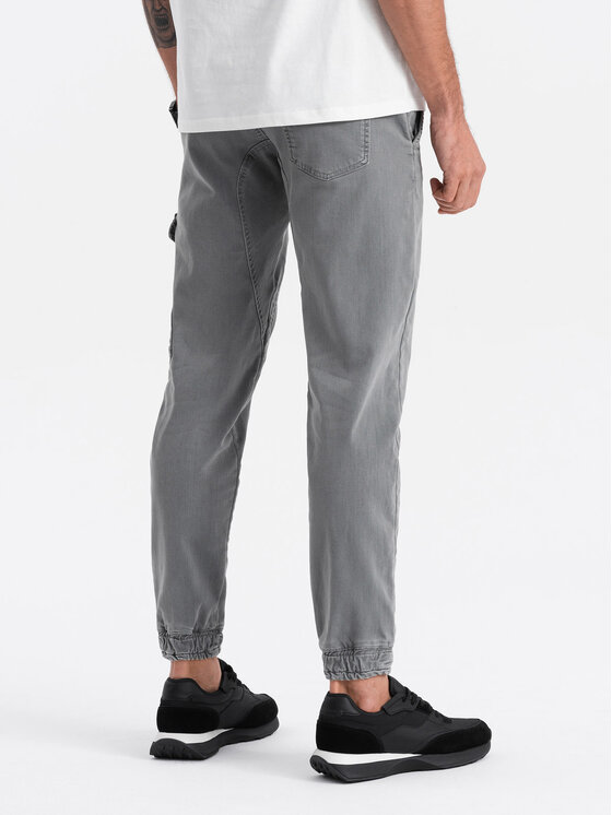 Ombre Ombre Joggers kalhoty OM-PADJ-0112 Šedá Regular Fit