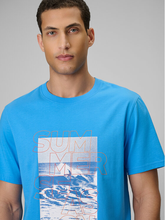 4F 4F T-Shirt BEACHWEAR Niebieski Regular Fit