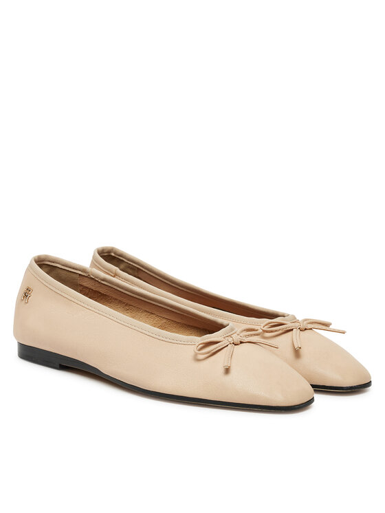 Tommy Hilfiger Tommy Hilfiger Baleriny Soft Leather Ballerina Bow FW0FW08355 Różowy
