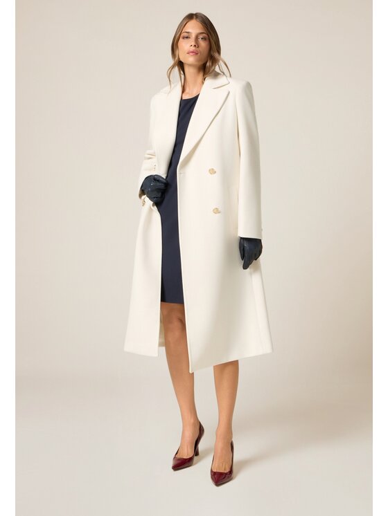 Oltre Oltre Cappotto 0079R000474N011 Bianco Baggy Fit