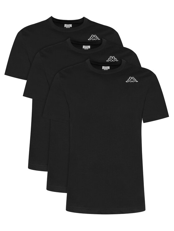 Kappa Kappa Set de tricouri﻿ Logo Sylvo 322562W Negru Regular Fit