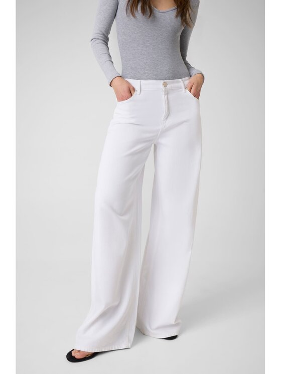 Guess Guess Spodnie materiałowe 183182 Biały Classic Fit