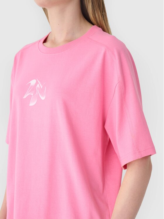 4F 4F T-Shirt 4FRAW24TTSHF2582-54S Różowy Oversize