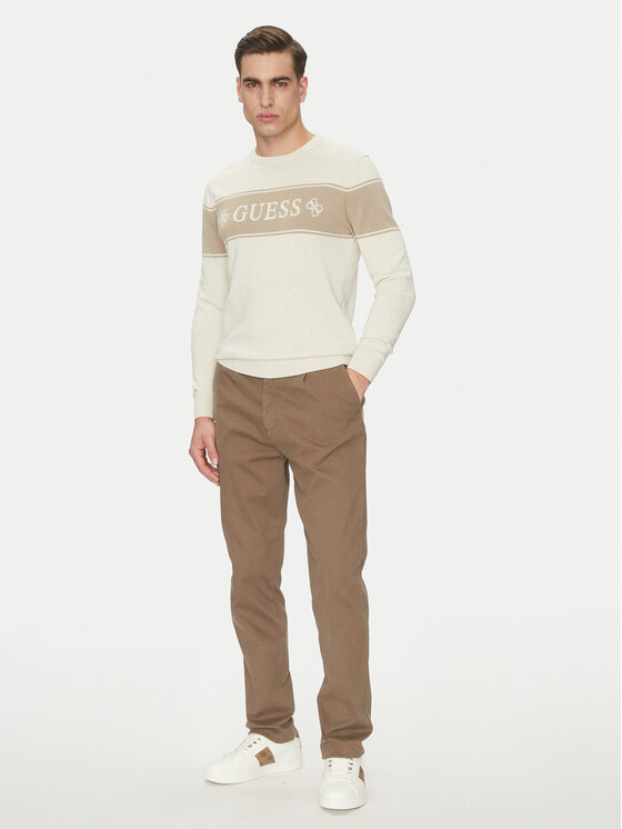 Guess Guess Sweter M5GR05 Z3MI1 Beżowy Regular Fit