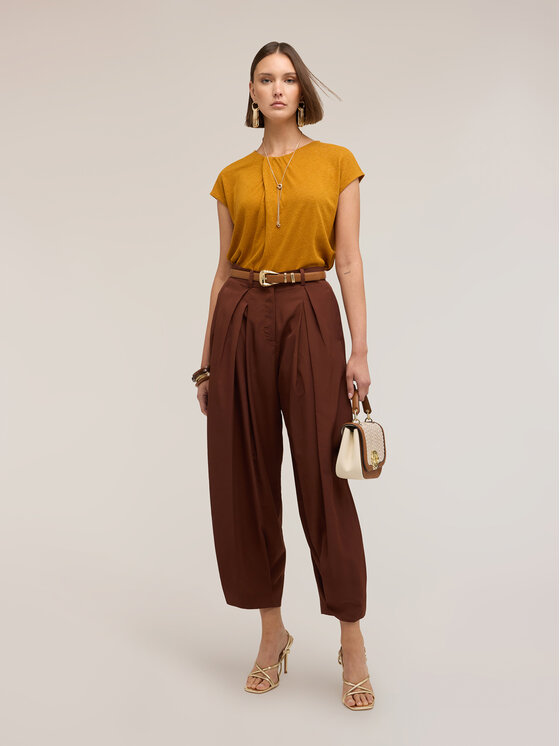 Motivi Motivi Pantaloni di tessuto P00XQ004582N022 Marrone Regular Fit