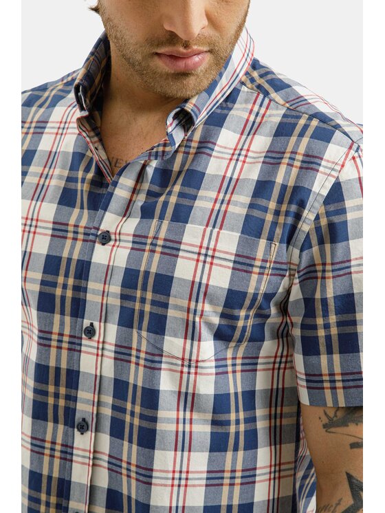 Cross Jeans Cross Jeans Koszula 35634-001 Granatowy Regular Fit