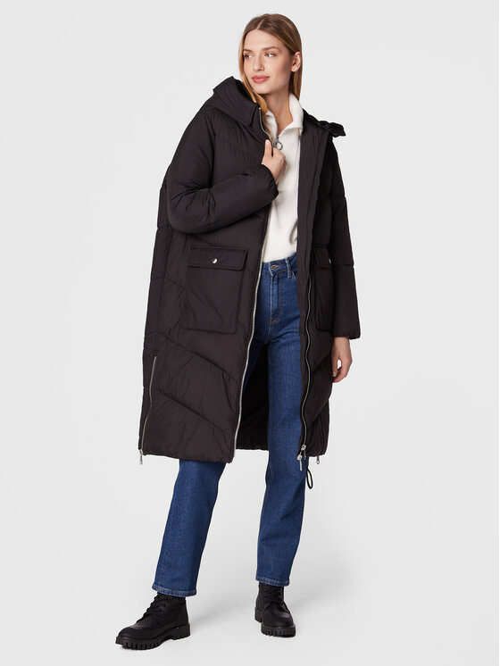 Tommy Hilfiger Tommy Hilfiger Зимно яке Chevron Sorona WW0WW36210 Черен Relaxed Fit