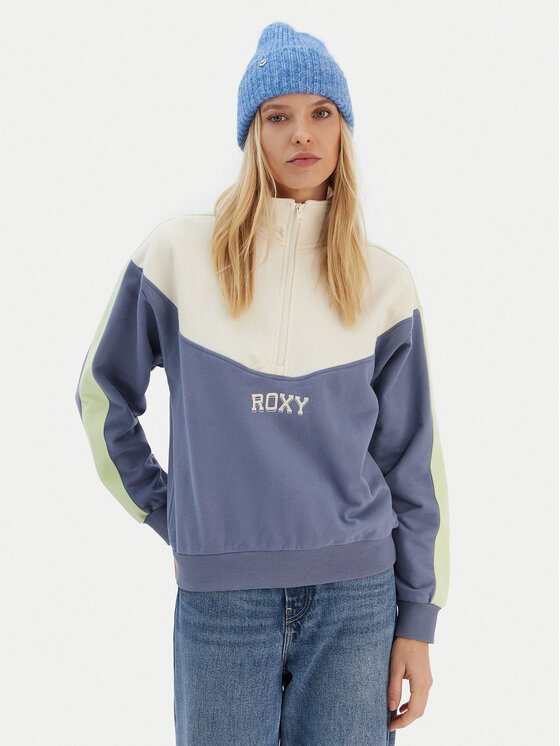 Roxy Roxy Mikina ERJFT04860 Modrá Relaxed Fit