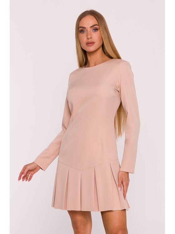 Made of Emotion Made of Emotion Sukienka wieczorowa M872 Beżowy Modern Slim Fit