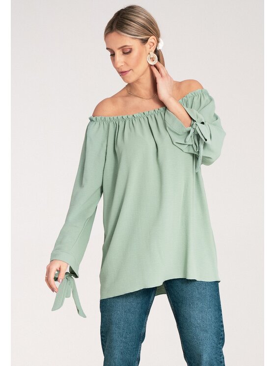 FIGL FIGL Bluzka M1133 Zielony Regular Fit