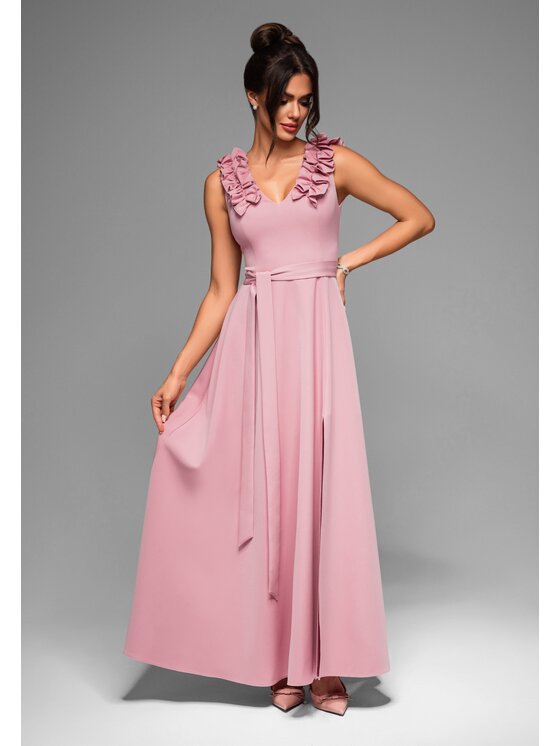 Ombre Ombre Sukienka wieczorowa LA-OM-DLR021 Różowy Regular Fit