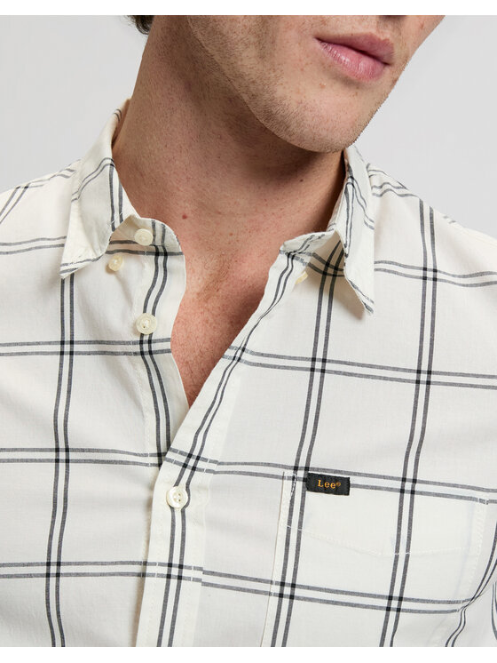 Lee Lee Koszula SSBUTTON DOWN Biały Relaxed Fit