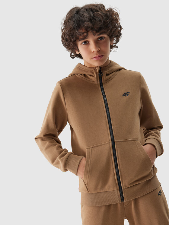 4F 4F Mikina 4FJWSS24TSWSM0926-83S Hnedá Regular Fit
