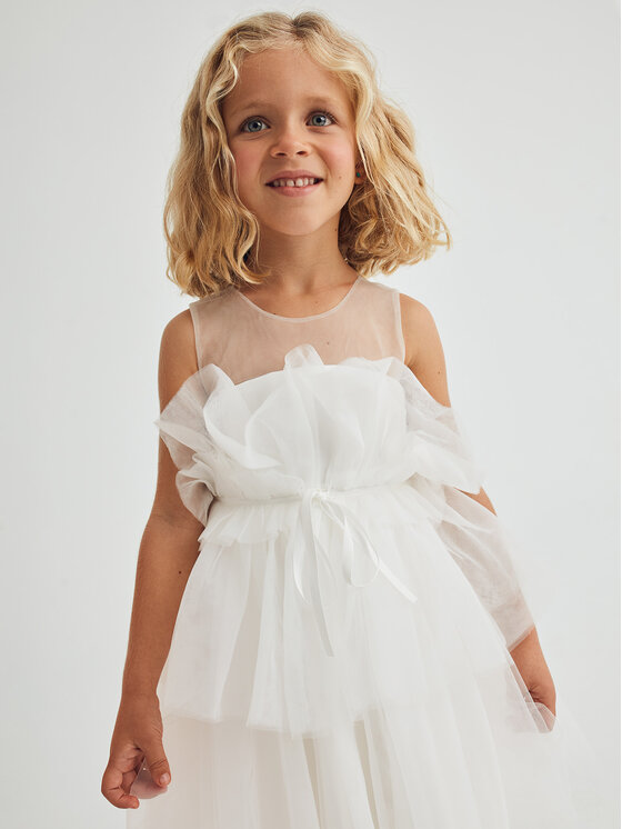 Abel & Lula Abel & Lula Sukienka elegancka 5036 Biały Regular Fit