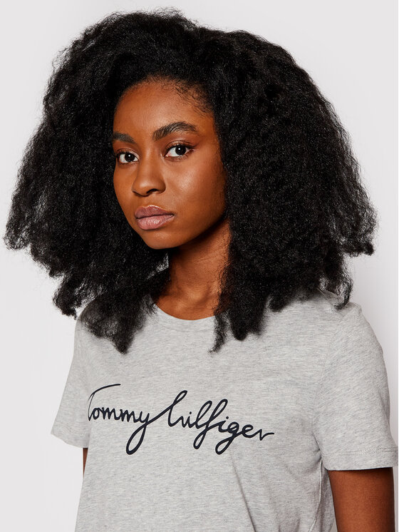 Tommy Hilfiger Tommy Hilfiger T-Shirt Heritage Graphic WW0WW24967 Szary Regular Fit