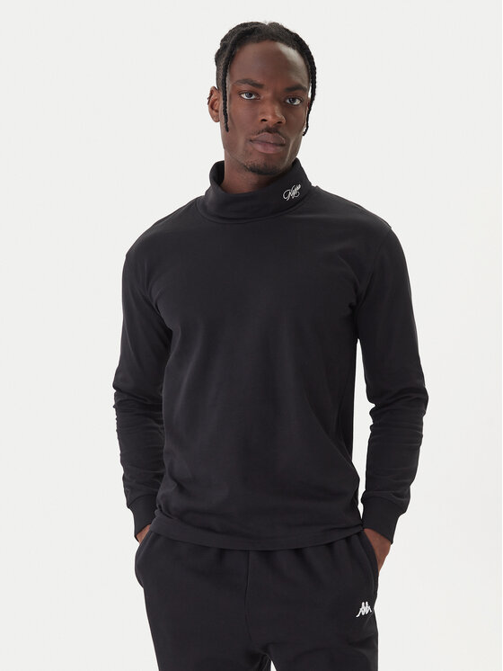 Kappa Kappa Bluză cu gât Authentic Olvea 341X8EW Negru Comfort Fit
