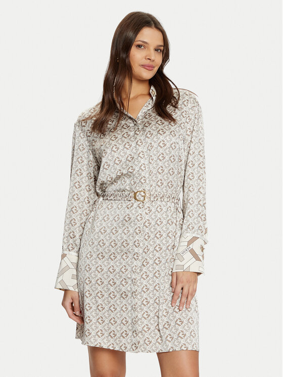 Guess Guess Hemdkleid W5RK40 WF1T2 Grau Regular Fit