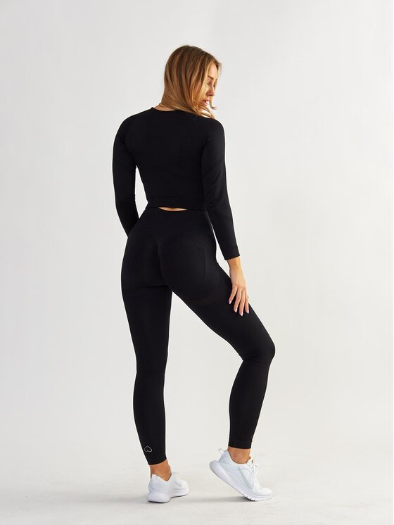 BeShaped BeShaped Longsleeve Sportowy Power Up! Czarny Shaping Fit